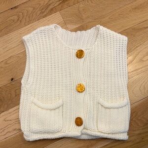 Cozy Knit Vest with Wooden Buttons